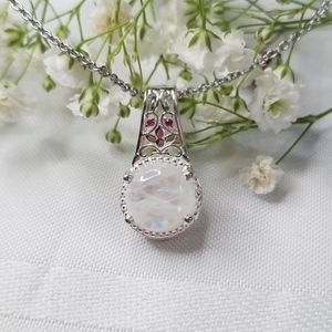 Rainbow Moonstone; Simulated Ruby Color Diamond
